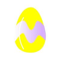 Easter egg. Isolated icon of religion holiday and egghunting vector design. Spring season painted eggs, ornaments of stripes, dots and abstracts elements. Colors Yellow with lilian.