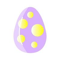 el huevo de Pascua. icono aislado de vacaciones religiosas y diseño de vectores de caza de huevos. huevos pintados de temporada de primavera, adornos de rayas, puntos y elementos abstractos. colores amarillo con lilian.