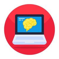 Unique design icon of online brain vector