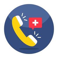 Conceptual flat design icon of medical caLl vector