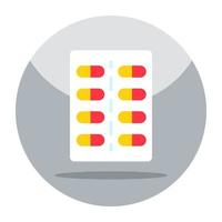 An editable design icon of pills strip vector