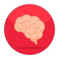 icono de diseño plano del cerebro, vector editable