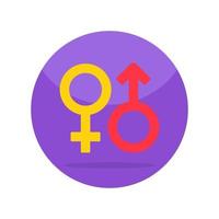 Editable design icon of male and female symbol, gender vector