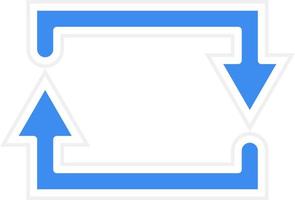 estilo de icono de flecha rectangular vector