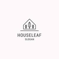 House leaf logo icon design template vector illustration