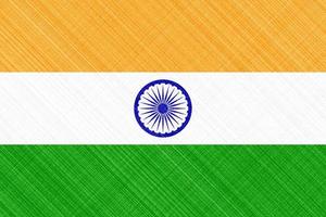 India flag on fabric texture. Flag of India. Background fabric photo