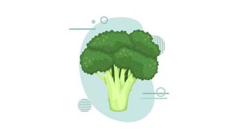 animação com brócolis fresco. vegetais saudáveis. video