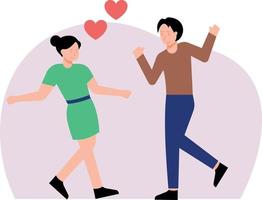 Couple is having fun on Valentine's Day. vector