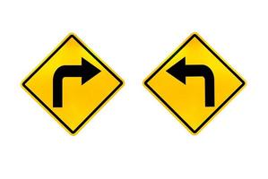 right turn and left turn road signs photo