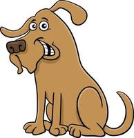 cartoon smiling dog comic animal character vector