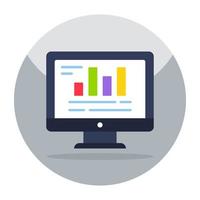 Colored design icon of online data analytics vector