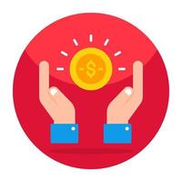 A flat design icon of financial safety vector