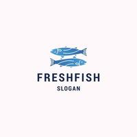Fresh fish logo icon design template vector illustration