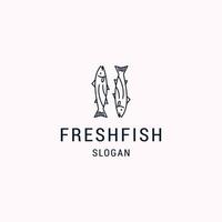 Fresh fish logo icon design template vector illustration