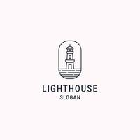 Light house logo icon flat design template vector