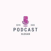 Podcast logo icon design template vector illustration