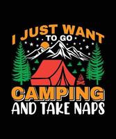 Camping T-shirt Design vector