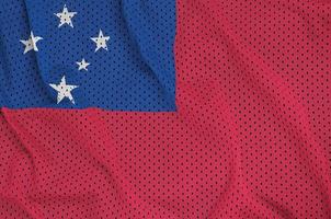 Samoa flag printed on a polyester nylon sportswear mesh fabric w photo