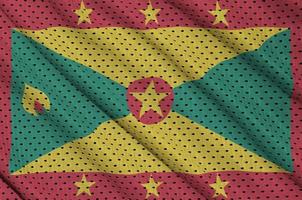 Grenada flag printed on a polyester nylon sportswear mesh fabric photo