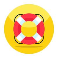 Editable design icon of lifebuoy vector