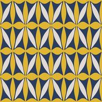 Ethnic geometric flower pattern. Ethnic colorful yellow-blue abstract flower geometric shape seamless pattern background. Geometric flower pattern for fabric, interior decoration elements, upholstery. vector