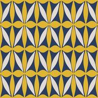 Ethnic geometric flower pattern. Ethnic colorful yellow-blue abstract flower geometric shape seamless pattern background. Geometric flower pattern for fabric, interior decoration elements, upholstery. vector