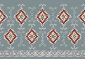 Ethnic geometric arabesque pattern. Persian border element. Ethnic geometric diamond shape seamless pattern background. Embroidery folk pattern for fabric, textile, interior decoration element. vector