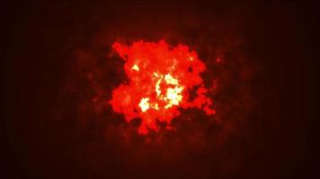 bellissimo rosso brillante spazio fuoco particella polvere flusso animazione per astratto arte fantasia movimento argento sfondo animazione video