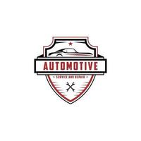automotive Repair and service emblem logo design idea, best for car shop,garage, spare parts logo premium vector