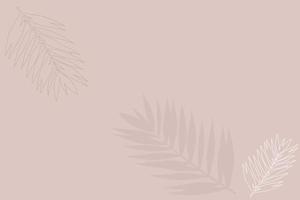 Delicate pink background with a contour pattern of palm branches, horizontal background vector