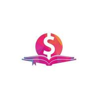 Money Book Icon Logo Design Element. Doller and book icon with logo. vector