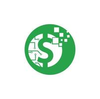 Money logo design. Digital money logo template. vector