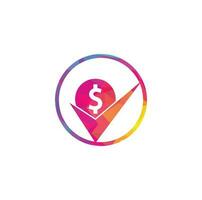 Money check logo design. Cash Icon symbol design. Good payment logo template. vector