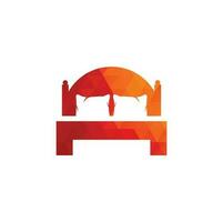 diseño de logotipo de vector de cama. diseño del logotipo del icono de la tienda de camas.