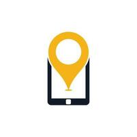 Find device logo design template. Device finder icon. Find the phone vector illustration.