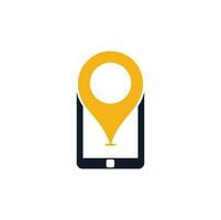 Find device logo design template. Device finder icon. Find the phone vector illustration.