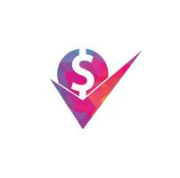 diseño de logotipo de cheque de dinero. diseño de símbolo de icono de efectivo. buena plantilla de logotipo de pago. vector