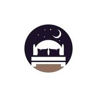 diseño de logotipo de vector de cama. diseño del logotipo del icono de la tienda de camas.