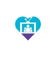 People tv heart shape concept logo design. Family Channel Logo Design Vector Template