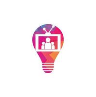 People tv bulb shape concept logo design. Family Channel Logo Design Vector Template