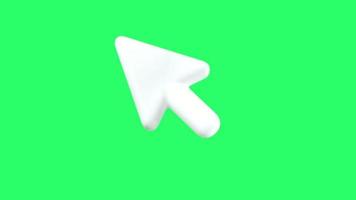 símbolo de cursor do mouse branco de animação isolar na tela verde. video