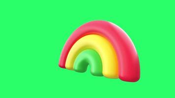 Animation colorful rainbow symbol isolate on green screen. video