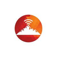 diseño de icono de logotipo de montaña wifi. plantilla de icono de señal de montaña. vector