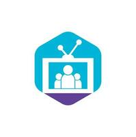 Family Channel Logo Design Vector Template. People tv logo design icon.