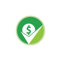 Money check logo design. Cash Icon symbol design. Good payment logo template. vector