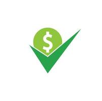 Money check logo design. Cash Icon symbol design. Good payment logo template. vector