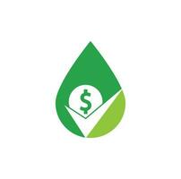 Money check drop shape concept logo design. Cash Icon symbol design. Good payment logo template vector