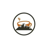 diseño de plantilla de logotipo de café de montaña. icono de diseño de logotipo de café vector