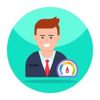 Unique design icon of efficient person vector