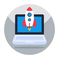 Editable design icon of system launch vector